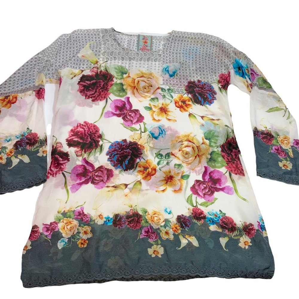 Johnny Was Floral Linden Top Tunic Boho Sz XS NWT C16219A-9